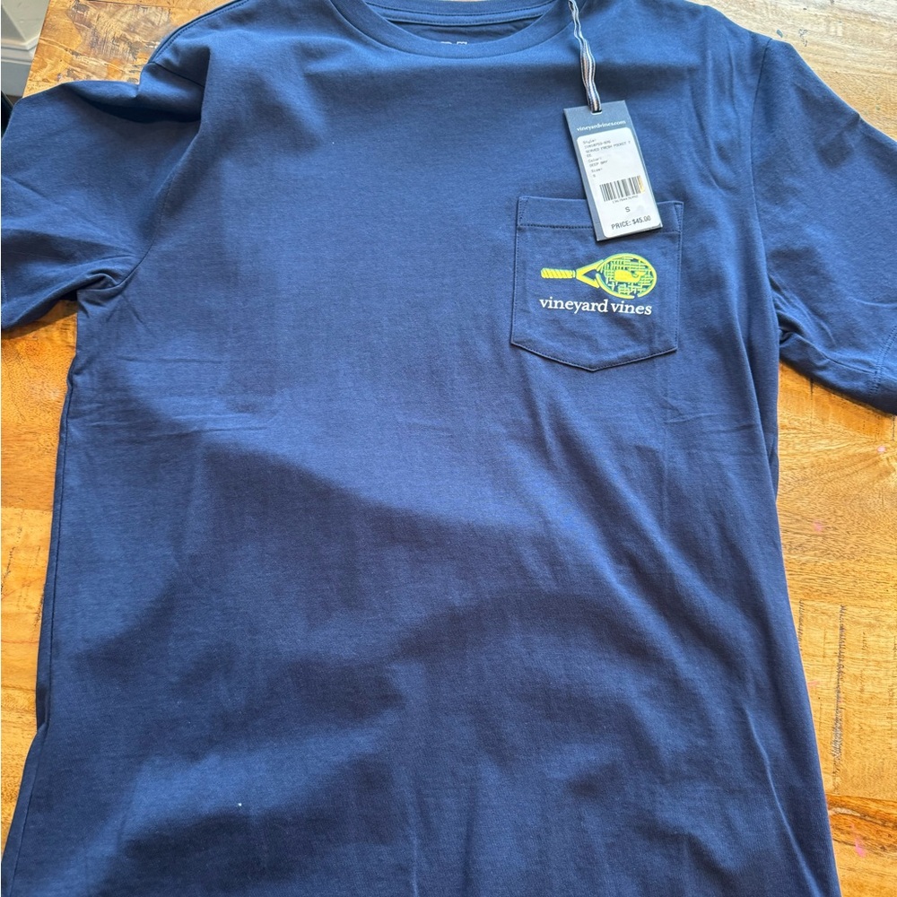Vineyard Vines Classic Navy Tee with Pocket